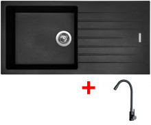 Sinks PERFECTO 1000 Pureblack + ELASTA černá matná 